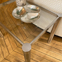 Load image into Gallery viewer, Chrome & Glass Side Table