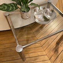 Load image into Gallery viewer, Chrome & Glass Side Table