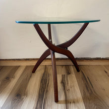 Load image into Gallery viewer, Modern Walnut & Glass Side Table