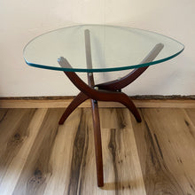 Load image into Gallery viewer, Modern Walnut & Glass Side Table