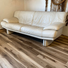 Load image into Gallery viewer, Chunky Cream Vinyl Sofa