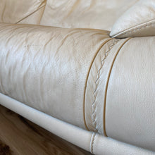 Load image into Gallery viewer, Chunky Cream Vinyl Sofa
