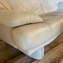 Load image into Gallery viewer, Chunky Cream Vinyl Sofa