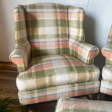 Load image into Gallery viewer, Pink & Green Plaid Chair Set
