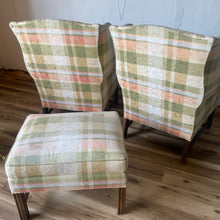Load image into Gallery viewer, Pink & Green Plaid Chair Set