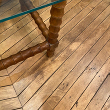 Load image into Gallery viewer, Wood & Glass Spindle Table