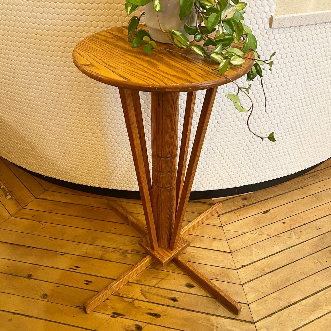 Round Wooden Plant Stand
