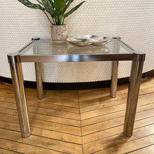 Chrome & Glass Side Table