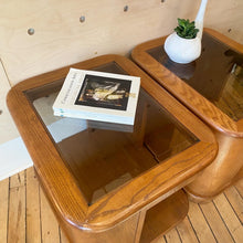 Load image into Gallery viewer, Wooden Post Mod Side Table Set
