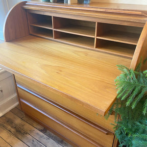 Danish Teak Roll Top Desk