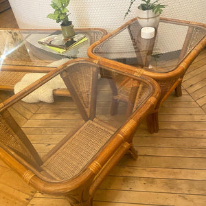 Bamboo & Glass Table