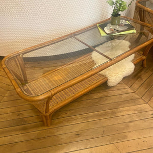 Bamboo & Glass Table