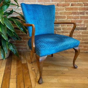 Blue Velvet Arm Chair