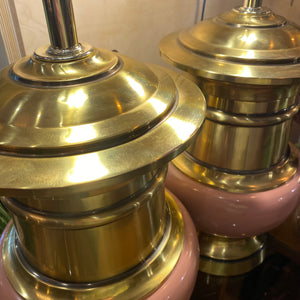 Chunky Pink & Gold Lamp Set