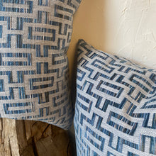 Load image into Gallery viewer, Blue Geometric Pillow Set
