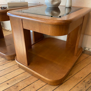 Wooden Post Mod Side Table Set
