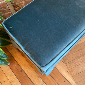 Blue Velvet Ottoman