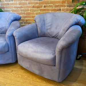 Periwinkle Post Mod Swivel Rocker Chair Set