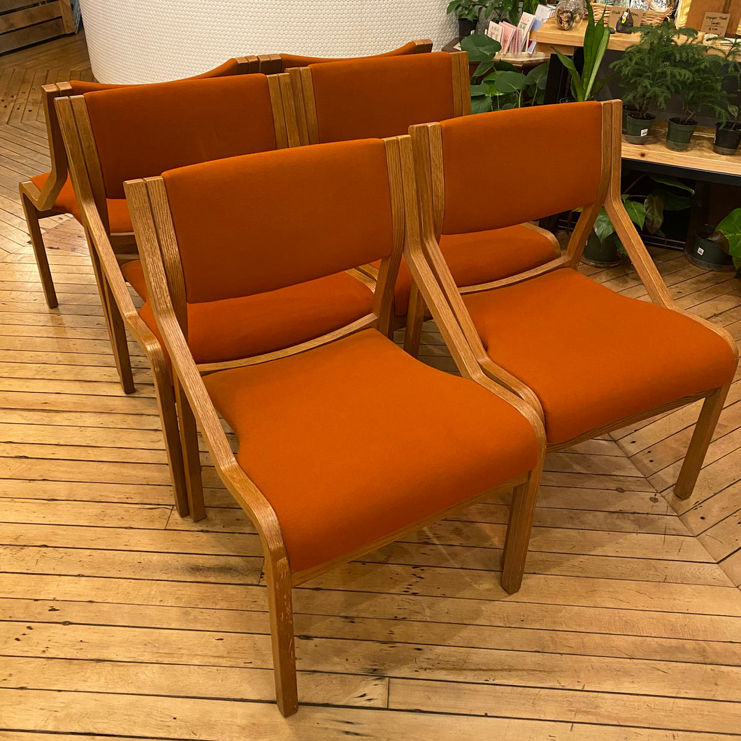 Orange Thonet Dining Chair Set