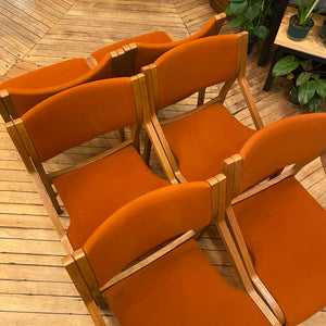 Orange Thonet Dining Chair Set