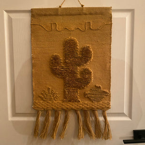 Vintage Cactus Woven Tapestry