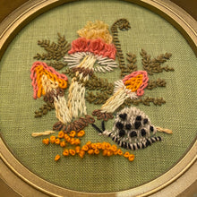 Load image into Gallery viewer, Vintage Framed Mushroom Embroidery
