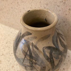 Cream & Blue Pottery Vase