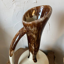 Load image into Gallery viewer, White &amp; Brown Pottery Pitcher
