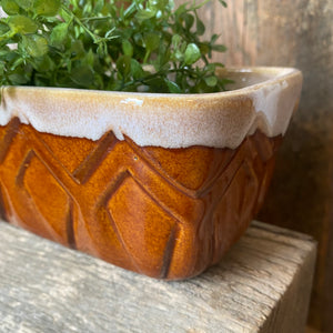 Vintage Brown Rectangular Planter