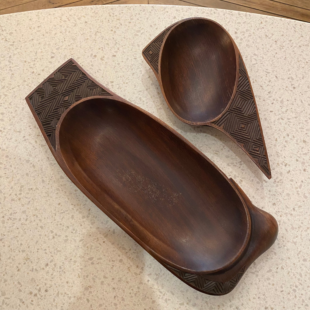 Vintage Wooden Bowl Set