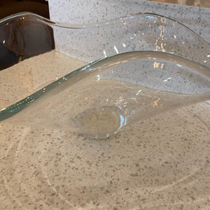Large Pinched Glass Bowl