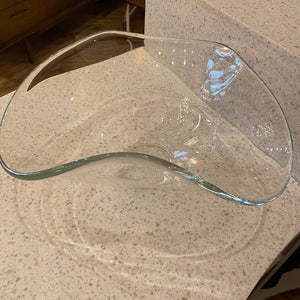 Large Pinched Glass Bowl