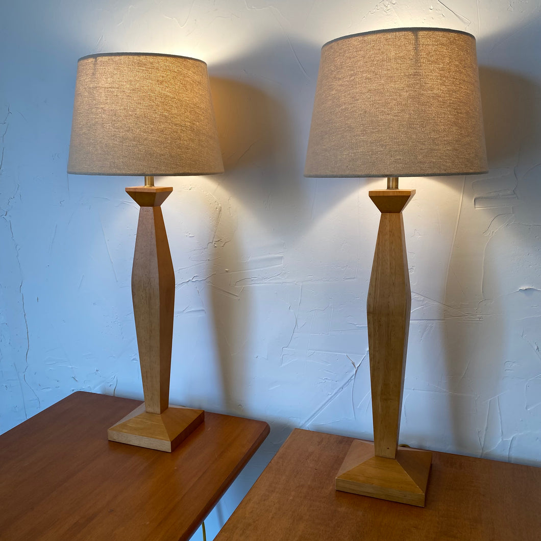Modern Wood Lamp Set