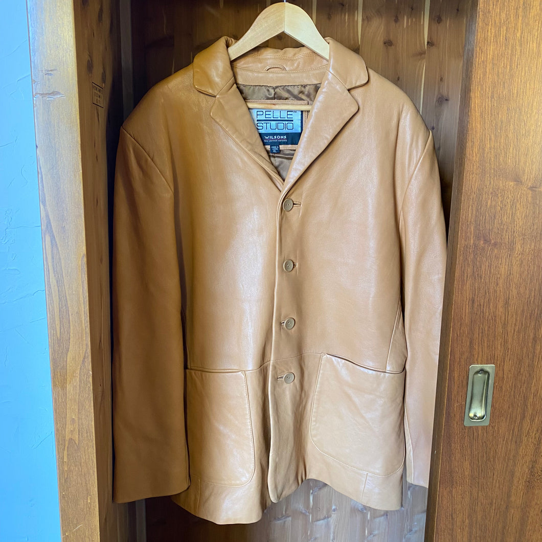Camel Leather Blazer