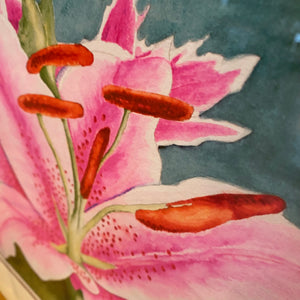 Pink Floral Print Artwork