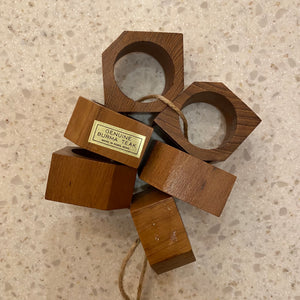 Teak Napkin Ring Set