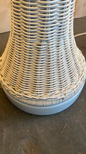 White Wicker Lamp Set