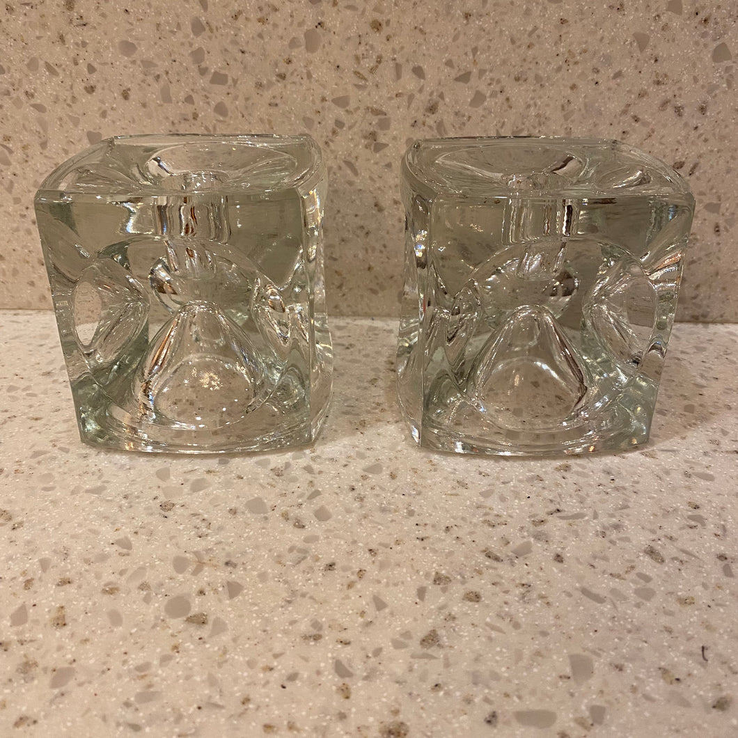 Geometric Glass Candle Holder Set
