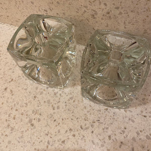 Geometric Glass Candle Holder Set