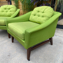 Load image into Gallery viewer, Mid Century Green Armchair Set
