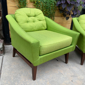 Mid Century Green Armchair Set