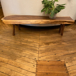 Walnut Log Bench