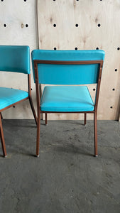 Blue Vinyl Chair Set