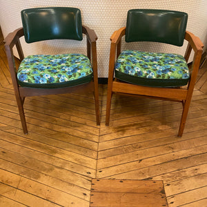 Mid Century Floral Arm Chair Set