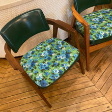 Load image into Gallery viewer, Mid Century Floral Arm Chair Set
