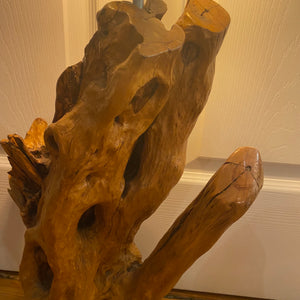 Sculptural Cypress Wood Lamp