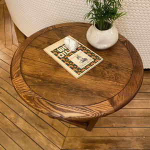 Round Mid Century End Table