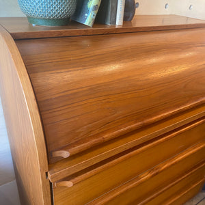Danish Teak Roll Top Desk
