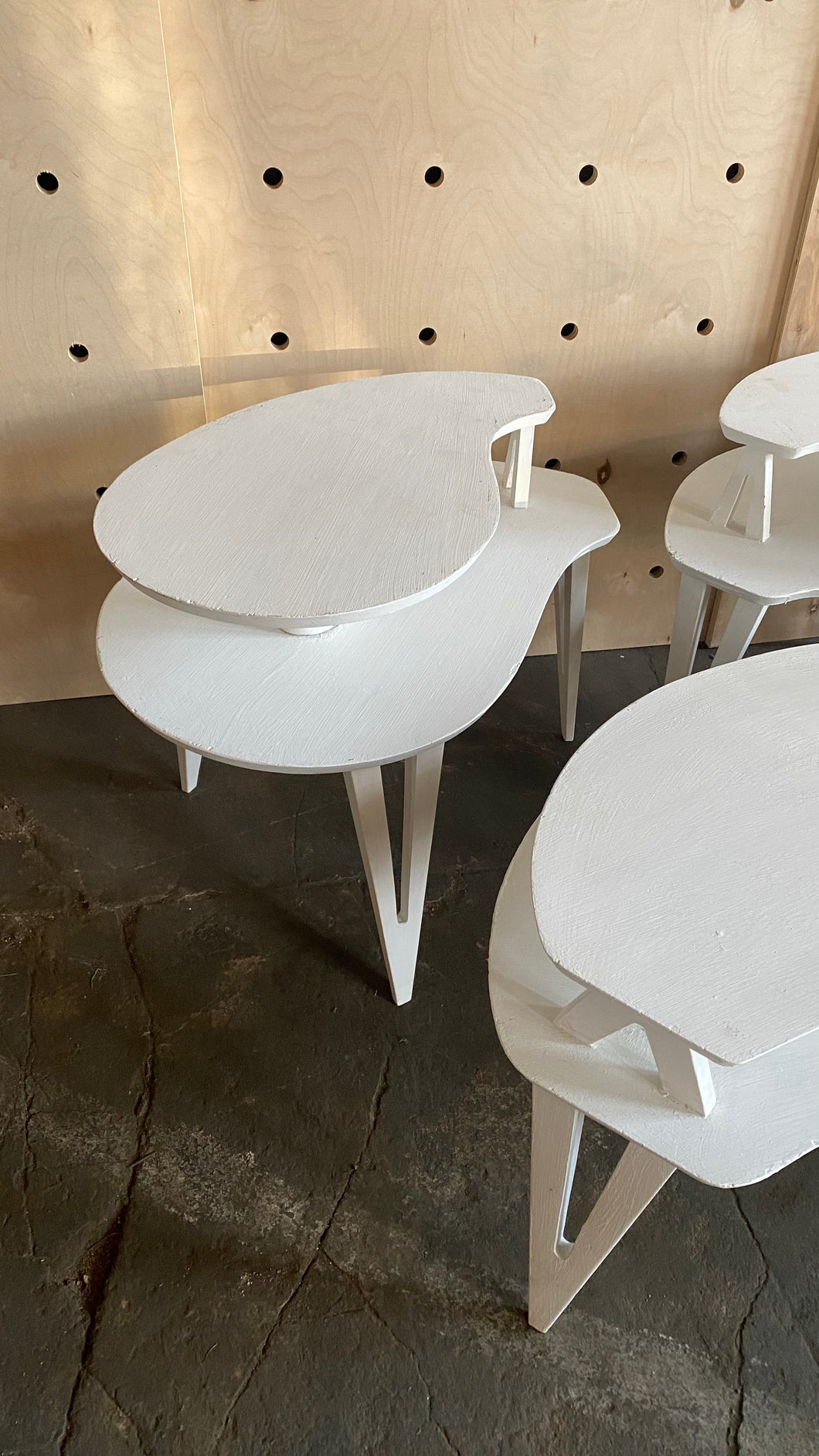 White Mid Century Side Table