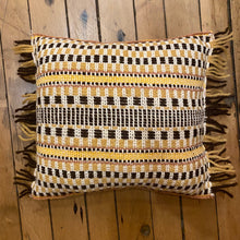 Load image into Gallery viewer, Brown &amp; Yellow Woven Pillow
